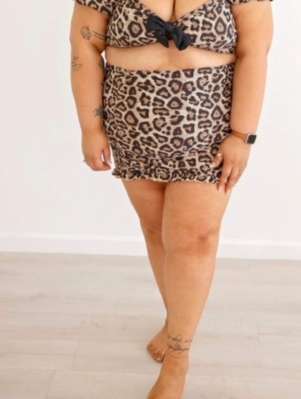 Leopard Print Ruched Swim Skirt - Picture 5 of 5